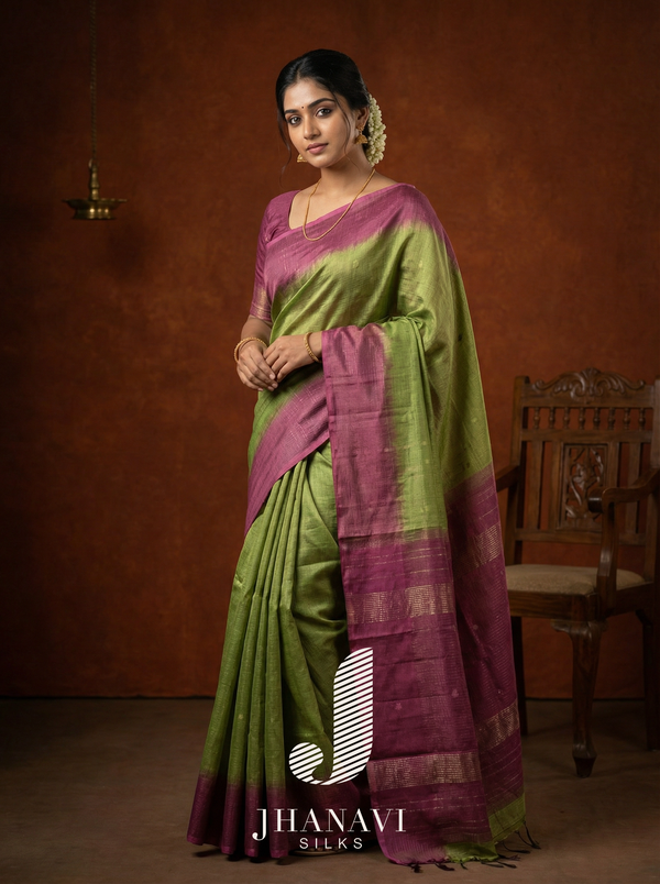 Tussar Saree – Purple