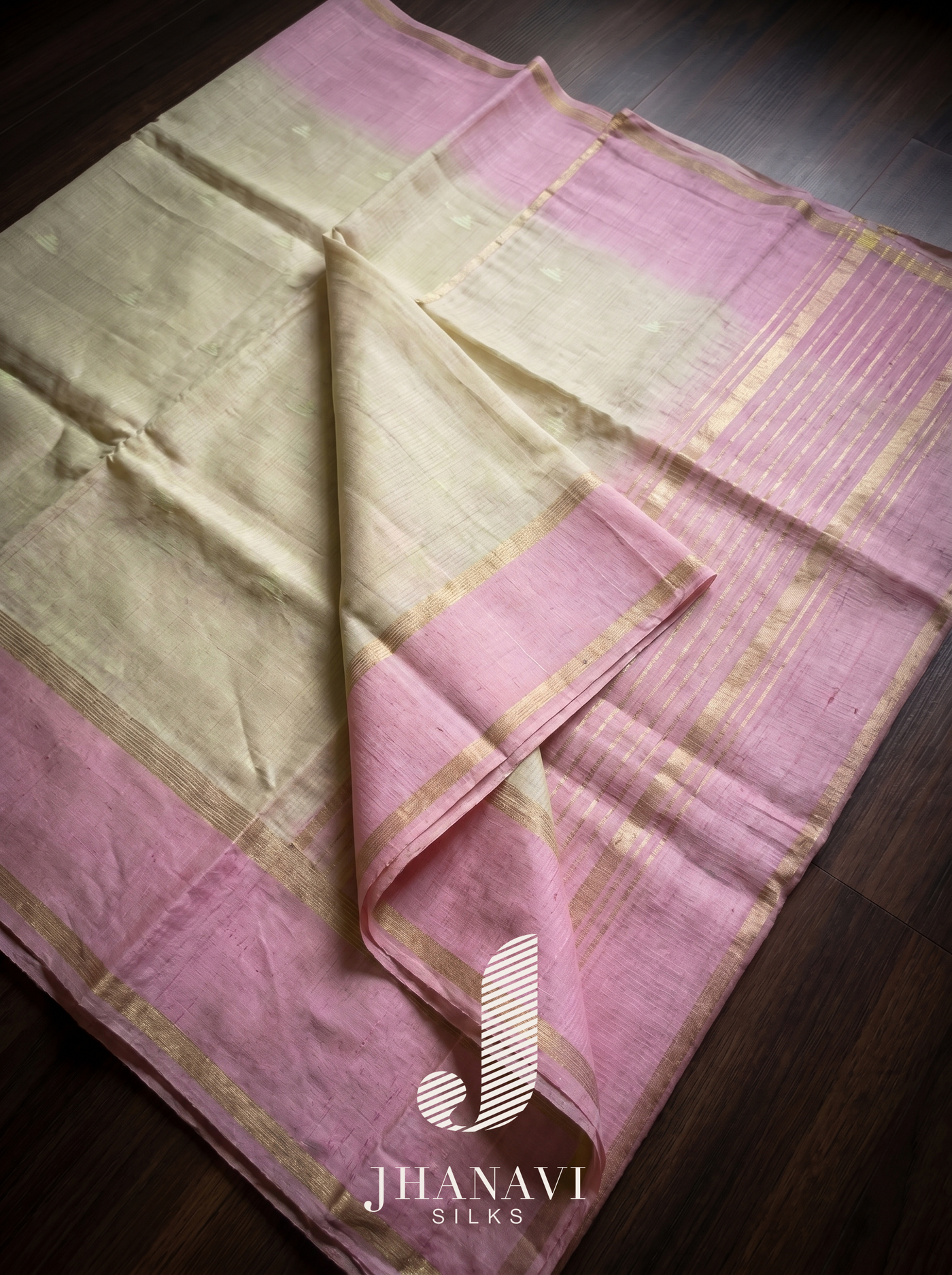 Tussar  Saree – Pastel Yellow