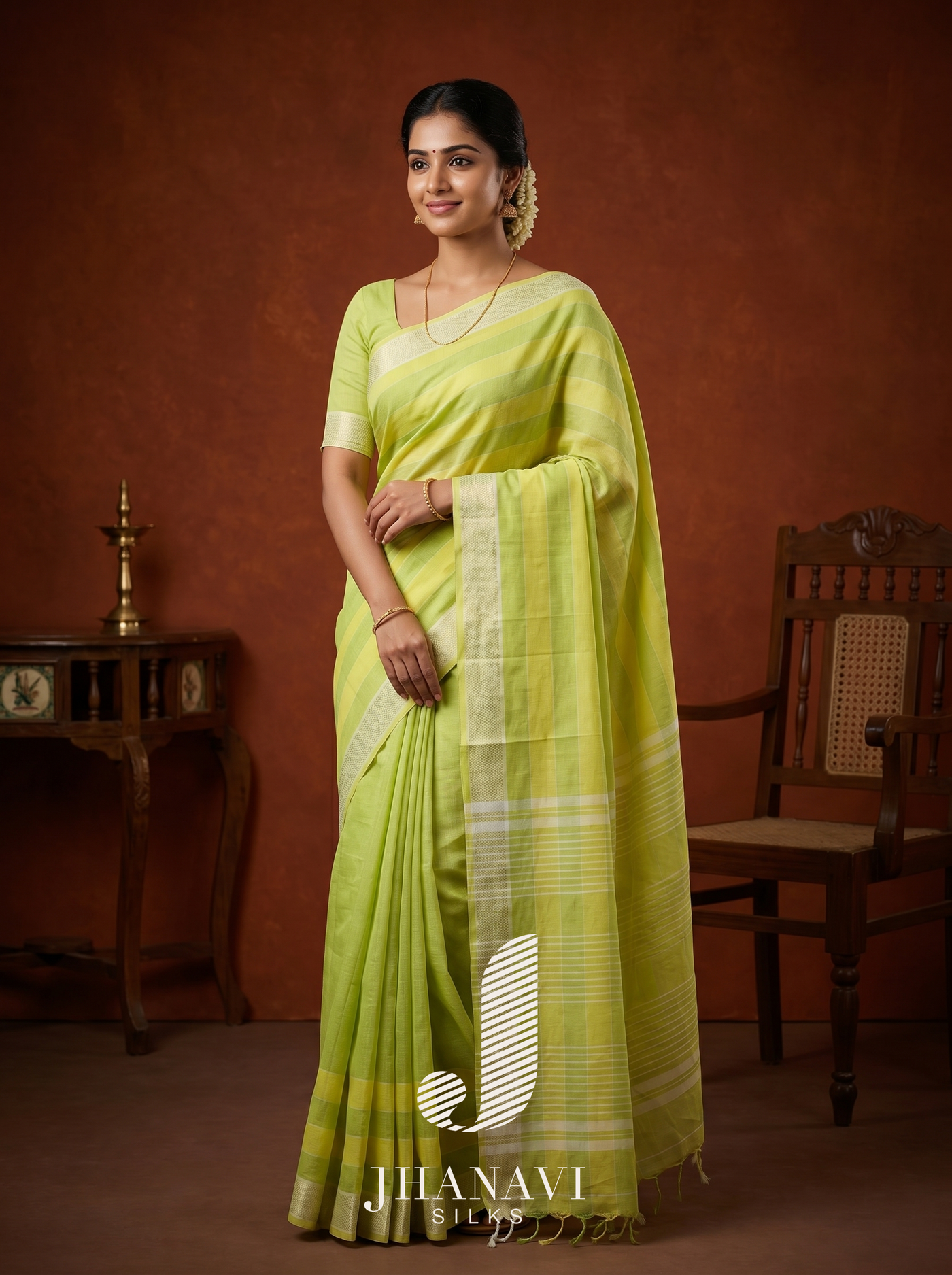 Chettinad Cotton Saree –  Light Green