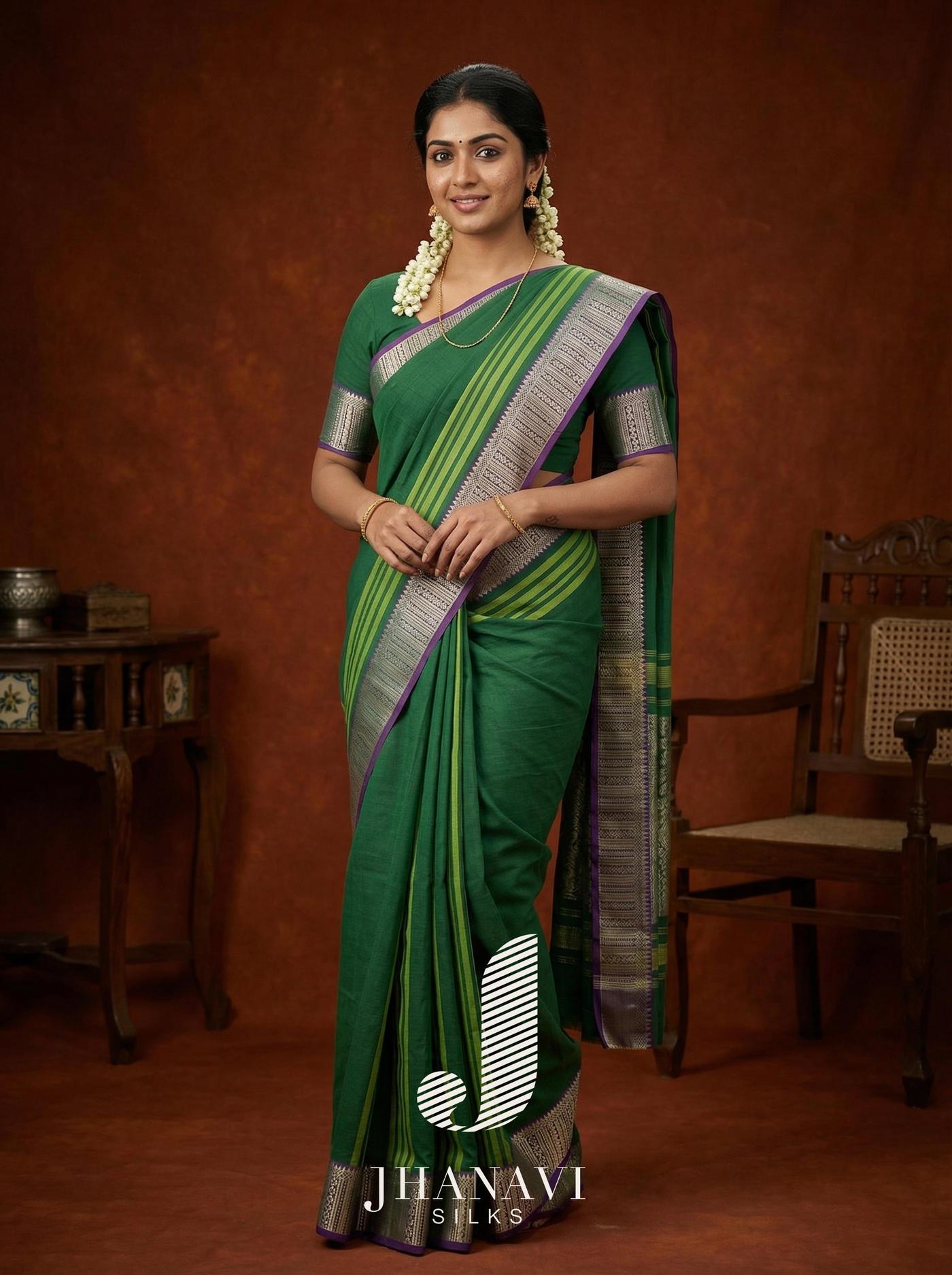 Chettinad Cotton Saree – Green