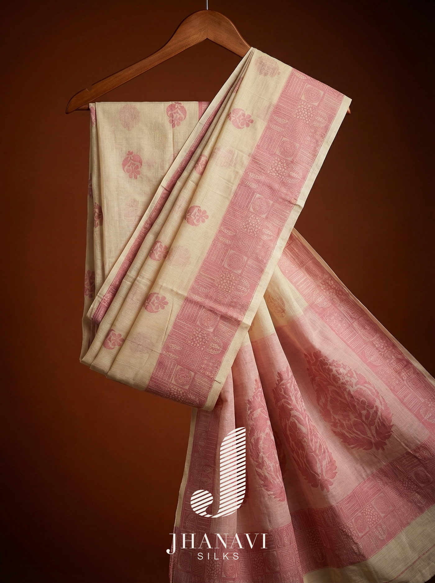 Designer Cotton Saree – Pink Shade