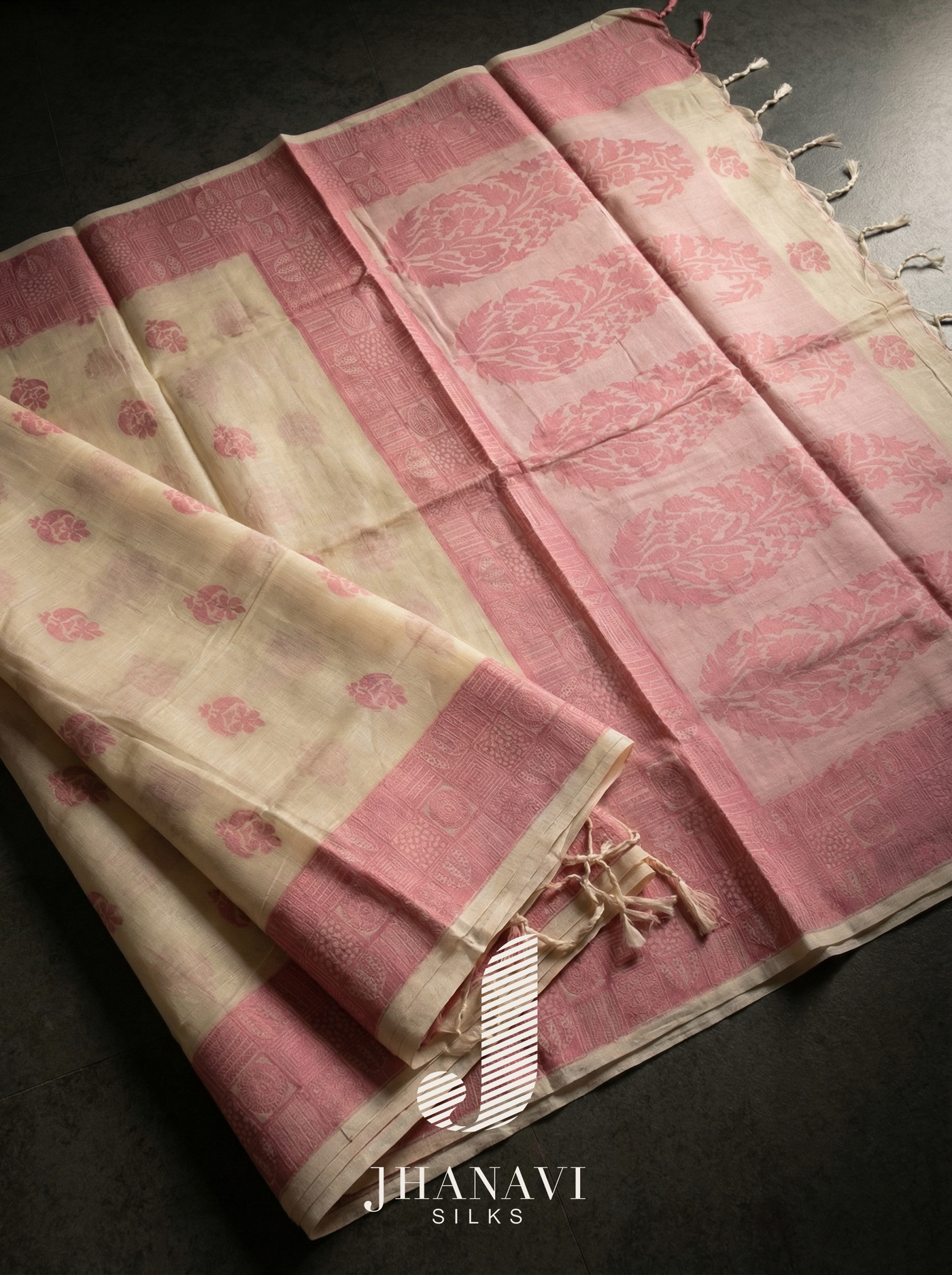 Designer Cotton Saree – Pink Shade