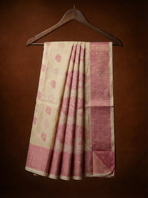 Designer Cotton Saree – Pink Shade