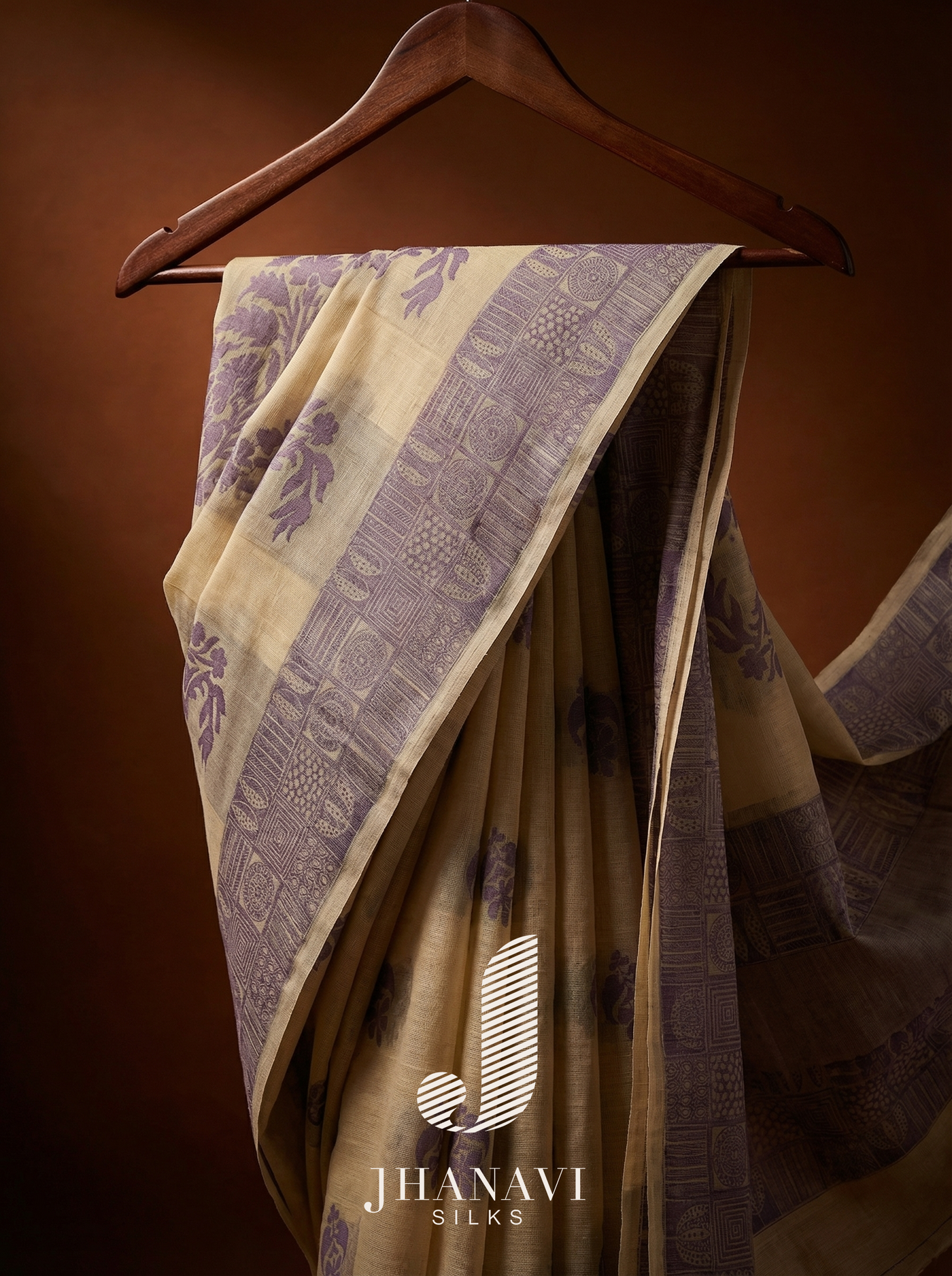 Designer Cotton Saree – Purple
