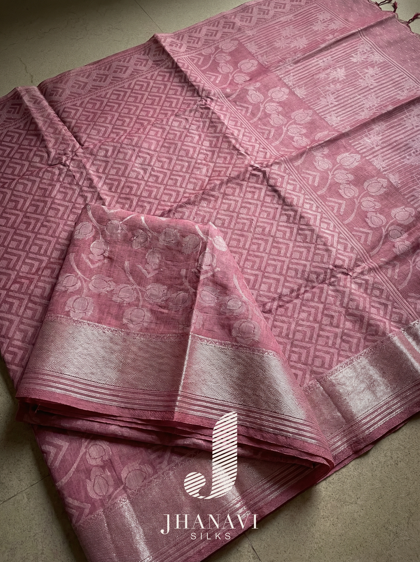 Designer Cotton Saree – Pink