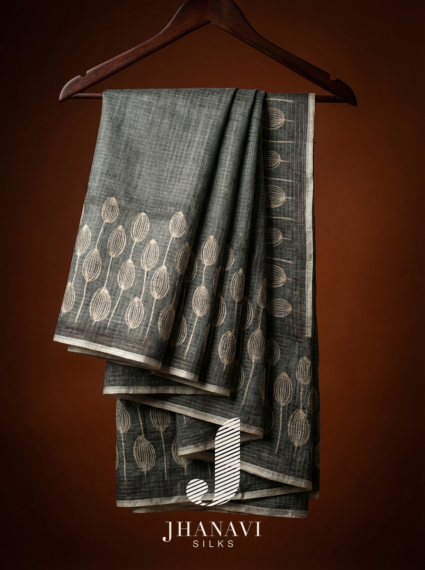 Tussar  Saree – Tulip Design